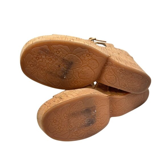 NEW Korks Kork Ease Bardot II Sandal Platform Wedge‎ Cork Natural Size 10 - Picture 6 of 6